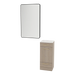 Rococo Mobile Styling Station with Tilt-out Appliance Holder, Solid Surface Countertop, and Black Rectangle Westin Mirror - Kaemark