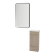 Rococo Mobile Styling Station with Tilt-out Appliance Holder, Solid Surface Countertop, and Black Rectangle Westin Mirror - Kaemark