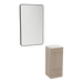 Rococo Mobile Styling Station with Tilt-out Appliance Holder, Solid Surface Countertop, and Black Rectangle Westin Mirror - Kaemark