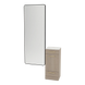 Rococo Mobile Styling Station with Tilt-out Appliance Holder, Solid Surface Countertop, and Black Full-Length Rectangle Westin Mirror - Kaemark