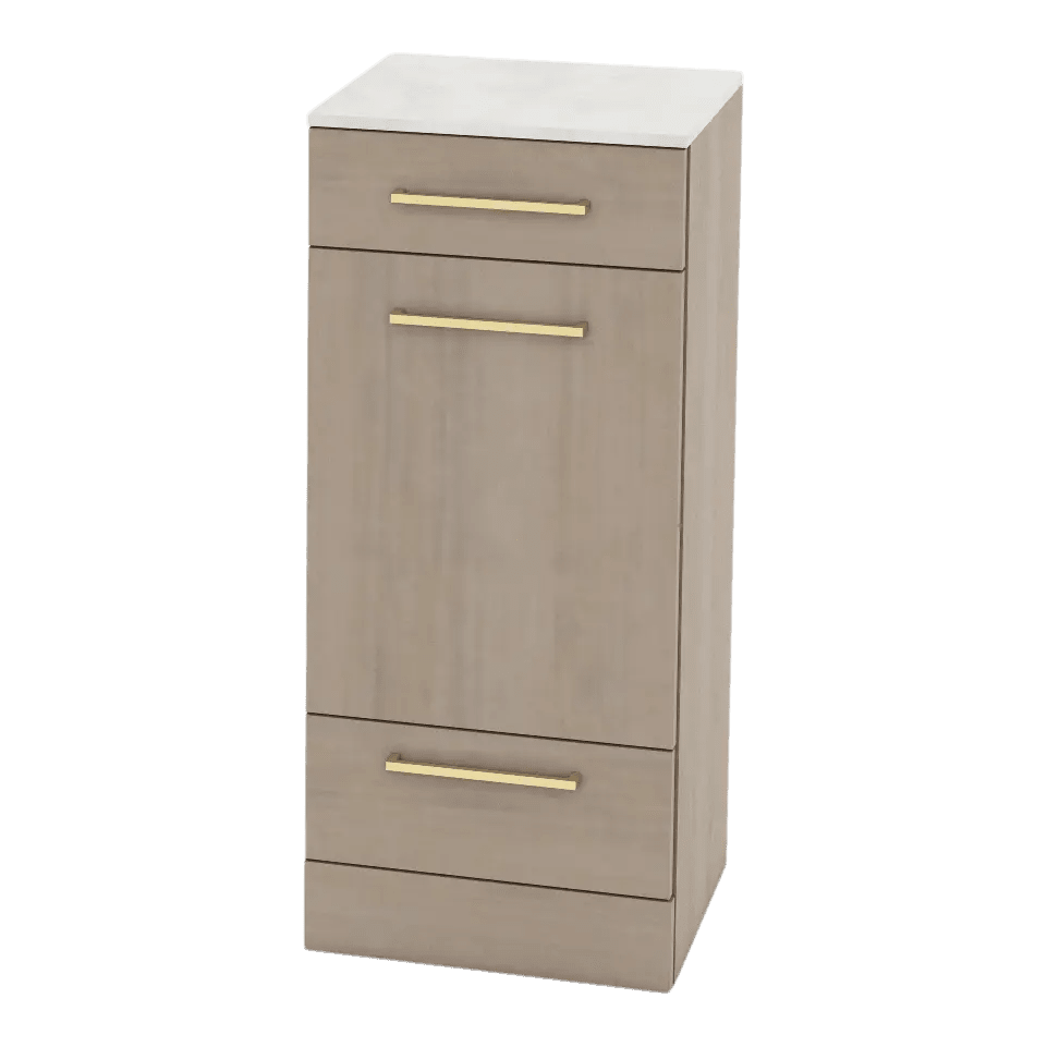 Rococo Mobile Styling Station with Tilt-out Appliance Holder and Solid Surface Countertop (Cabinet Only) - Kaemark
