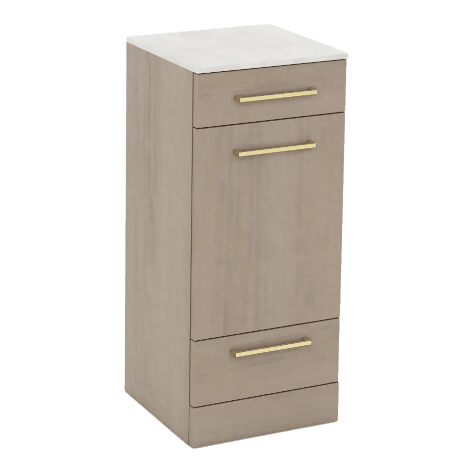 Rococo Mobile Styling Station with Tilt-out Appliance Holder and Solid Surface Countertop (Cabinet Only) - Kaemark