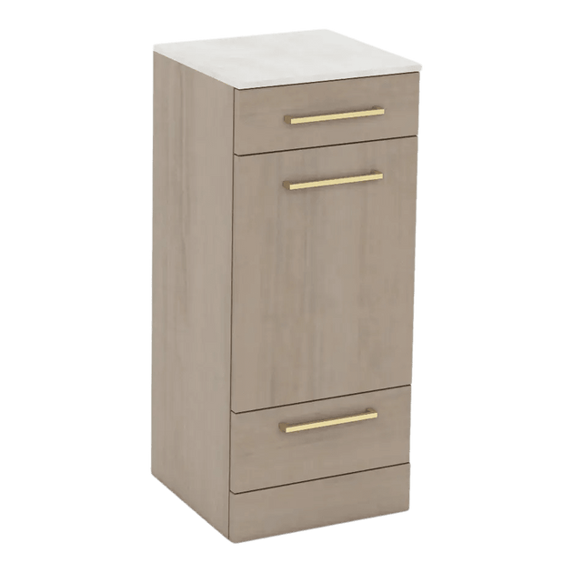Rococo Mobile Styling Station with Tilt-out Appliance Holder and Solid Surface Countertop (Cabinet Only) - Kaemark