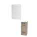 Rococo Mobile Styling Station with Tilt-out Appliance Holder, Solid Surface Countertop, and White Rectangle Illuminate Back Lit Mirror - Kaemark