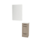 Rococo Mobile Styling Station with Tilt-out Appliance Holder, Solid Surface Countertop, and White Rectangle Illuminate Back Lit Mirror - Kaemark