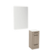 Rococo Mobile Styling Station with Tilt-out Appliance Holder, Solid Surface Countertop, and White Rectangle Illuminate Back Lit Mirror - Kaemark