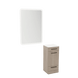 Rococo Mobile Styling Station with Tilt-out Appliance Holder, Solid Surface Countertop, and White Rectangle Illuminate Back Lit Mirror - Kaemark