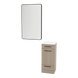 Rococo Mobile Styling Station with Tilt-out Appliance Holder, Solid Surface Countertop, and Black Rectangle Westin Mirror - Kaemark