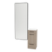 Rococo Mobile Styling Station with Tilt-out Appliance Holder, Solid Surface Countertop, and Black Full-Length Rectangle Westin Mirror - Kaemark
