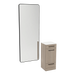Rococo Mobile Styling Station with Tilt-out Appliance Holder, Solid Surface Countertop, and Black Full-Length Rectangle Westin Mirror - Kaemark