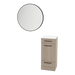 Rococo Mobile Styling Station with Tilt-out Appliance Holder, Solid Surface Countertop, and Black Round Westin Mirror - Kaemark