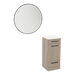 Rococo Mobile Styling Station with Tilt-out Appliance Holder, Solid Surface Countertop, and Black Round Westin Mirror - Kaemark