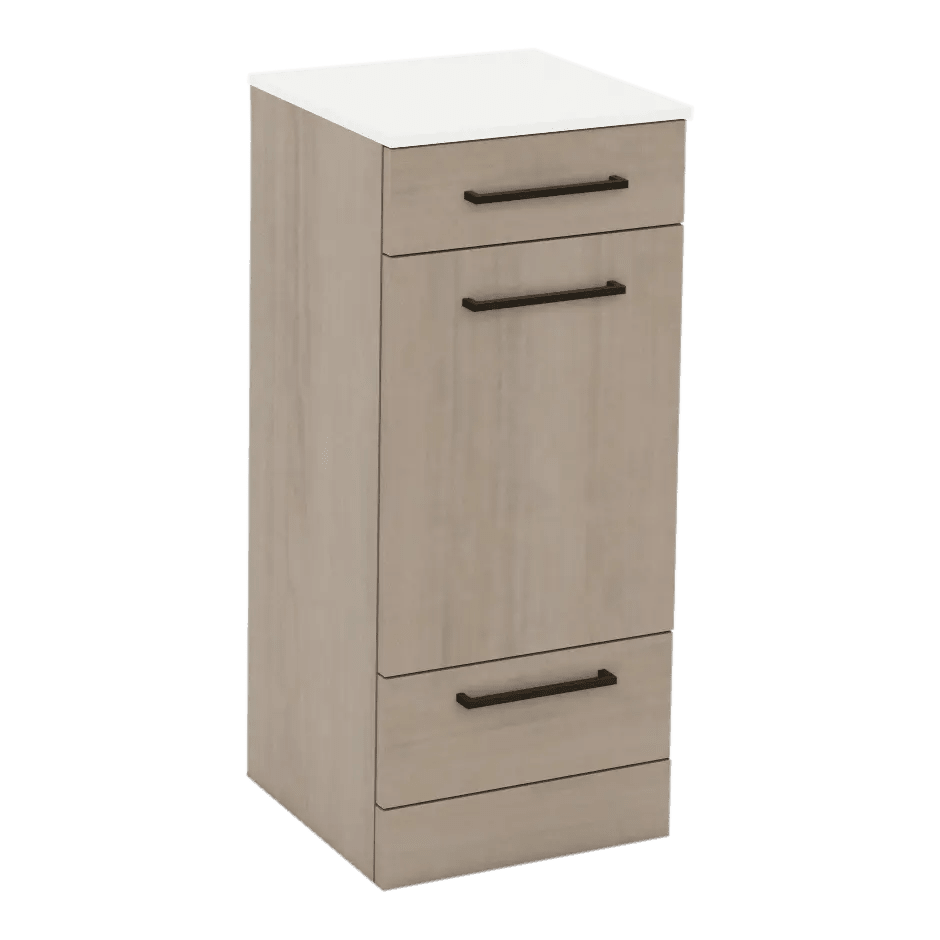 Rococo Mobile Styling Station with Tilt-out Appliance Holder and Solid Surface Countertop (Cabinet Only) - Kaemark