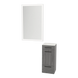 Rococo Mobile Styling Station with Tilt-out Appliance Holder, Solid Surface Countertop, and Silver Rectangle Glo Mirror - Kaemark