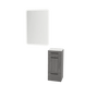 Rococo Mobile Styling Station with Tilt-out Appliance Holder, Solid Surface Countertop, and White Rectangle Illuminate Back Lit Mirror - Kaemark
