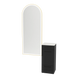 Rococo Mobile Styling Station with Tilt-out Appliance Holder, Solid Surface Countertop, and Gold Full-Length Arch Paloma Mirror - Kaemark