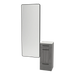 Rococo Mobile Styling Station with Tilt-out Appliance Holder, Solid Surface Countertop, and Black Full-Length Rectangle Westin Mirror - Kaemark