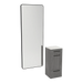 Rococo Mobile Styling Station with Tilt-out Appliance Holder, Solid Surface Countertop, and Black Full-Length Rectangle Westin Mirror - Kaemark