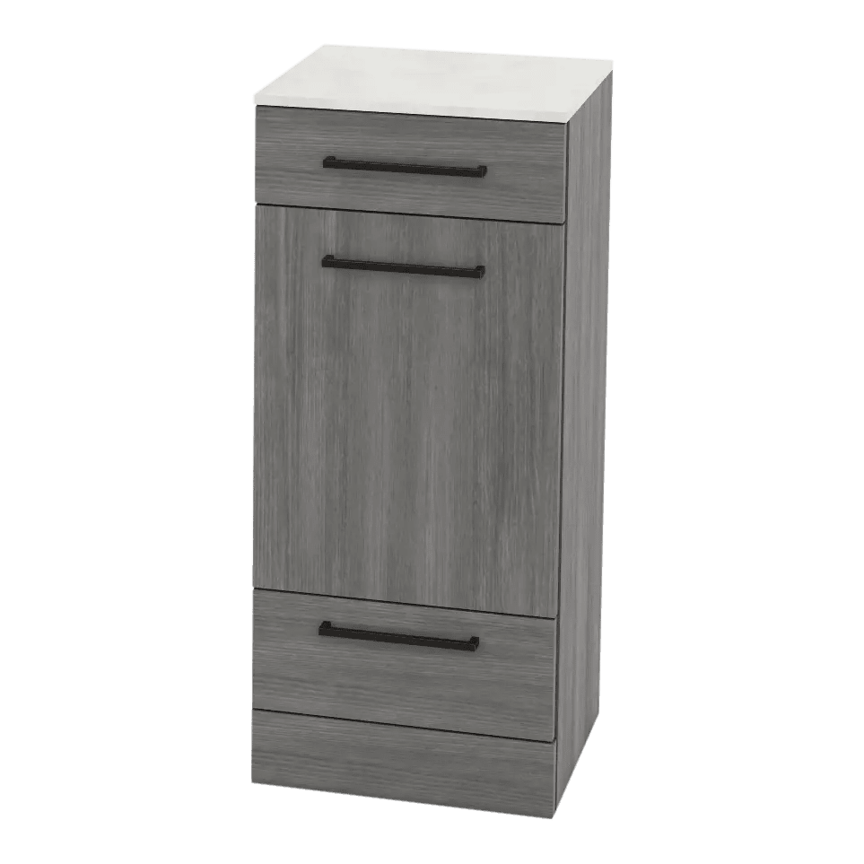 Rococo Mobile Styling Station with Tilt-out Appliance Holder and Solid Surface Countertop (Cabinet Only) - Kaemark