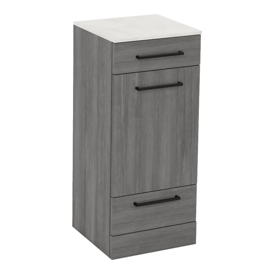 Rococo Mobile Styling Station with Tilt-out Appliance Holder and Solid Surface Countertop (Cabinet Only) - Kaemark