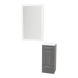 Rococo Mobile Styling Station with Tilt-out Appliance Holder, Solid Surface Countertop, and Silver Rectangle Glo Mirror - Kaemark