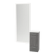 Rococo Mobile Styling Station with Tilt-out Appliance Holder, Solid Surface Countertop, and Silver Full-Length Rectangle Glo Mirror - Kaemark