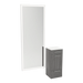 Rococo Mobile Styling Station with Tilt-out Appliance Holder, Solid Surface Countertop, and Silver Full-Length Rectangle Glo Mirror - Kaemark