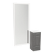Rococo Mobile Styling Station with Tilt-out Appliance Holder, Solid Surface Countertop, and Silver Full-Length Rectangle Glo Mirror - Kaemark