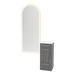 Rococo Mobile Styling Station with Tilt-out Appliance Holder, Solid Surface Countertop, and Gold Full-Length Arch Paloma Mirror - Kaemark
