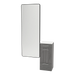 Rococo Mobile Styling Station with Tilt-out Appliance Holder, Solid Surface Countertop, and Black Full-Length Rectangle Westin Mirror - Kaemark