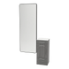 Rococo Mobile Styling Station with Tilt-out Appliance Holder, Solid Surface Countertop, and Black Full-Length Rectangle Westin Mirror - Kaemark