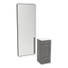 Rococo Mobile Styling Station with Tilt-out Appliance Holder, Solid Surface Countertop, and Black Full-Length Rectangle Westin Mirror - Kaemark