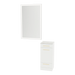 Rococo Mobile Styling Station with Tilt-out Appliance Holder, Solid Surface Countertop, and Silver Rectangle Glo Mirror - Kaemark