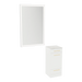 Rococo Mobile Styling Station with Tilt-out Appliance Holder, Solid Surface Countertop, and Silver Rectangle Glo Mirror - Kaemark