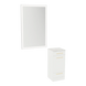 Rococo Mobile Styling Station with Tilt-out Appliance Holder, Solid Surface Countertop, and Silver Rectangle Glo Mirror - Kaemark