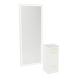 Rococo Mobile Styling Station with Tilt-out Appliance Holder, Solid Surface Countertop, and Silver Full-Length Rectangle Glo Mirror - Kaemark