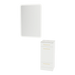 Rococo Mobile Styling Station with Tilt-out Appliance Holder, Solid Surface Countertop, and White Rectangle Illuminate Back Lit Mirror - Kaemark
