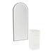 Rococo Mobile Styling Station with Tilt-out Appliance Holder, Solid Surface Countertop, and Black Full-Length Arch Paloma Mirror - Kaemark