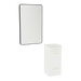 Rococo Mobile Styling Station with Tilt-out Appliance Holder, Solid Surface Countertop, and Black Rectangle Westin Mirror - Kaemark
