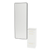Rococo Mobile Styling Station with Tilt-out Appliance Holder, Solid Surface Countertop, and Black Full-Length Rectangle Westin Mirror - Kaemark