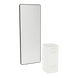 Rococo Mobile Styling Station with Tilt-out Appliance Holder, Solid Surface Countertop, and Black Full-Length Rectangle Westin Mirror - Kaemark