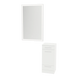 Rococo Mobile Styling Station with Tilt-out Appliance Holder, Solid Surface Countertop, and Silver Rectangle Glo Mirror - Kaemark