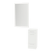 Rococo Mobile Styling Station with Tilt-out Appliance Holder, Solid Surface Countertop, and Silver Rectangle Glo Mirror - Kaemark