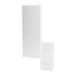 Rococo Mobile Styling Station with Tilt-out Appliance Holder, Solid Surface Countertop, and Silver Full-Length Rectangle Glo Mirror - Kaemark