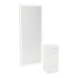 Rococo Mobile Styling Station with Tilt-out Appliance Holder, Solid Surface Countertop, and Silver Full-Length Rectangle Glo Mirror - Kaemark