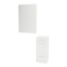 Rococo Mobile Styling Station with Tilt-out Appliance Holder, Solid Surface Countertop, and White Rectangle Illuminate Back Lit Mirror - Kaemark