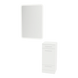 Rococo Mobile Styling Station with Tilt-out Appliance Holder, Solid Surface Countertop, and White Rectangle Illuminate Back Lit Mirror - Kaemark