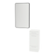 Rococo Mobile Styling Station with Tilt-out Appliance Holder, Solid Surface Countertop, and Black Rectangle Westin Mirror - Kaemark