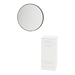 Rococo Mobile Styling Station with Tilt-out Appliance Holder, Solid Surface Countertop, and Black Round Westin Mirror - Kaemark