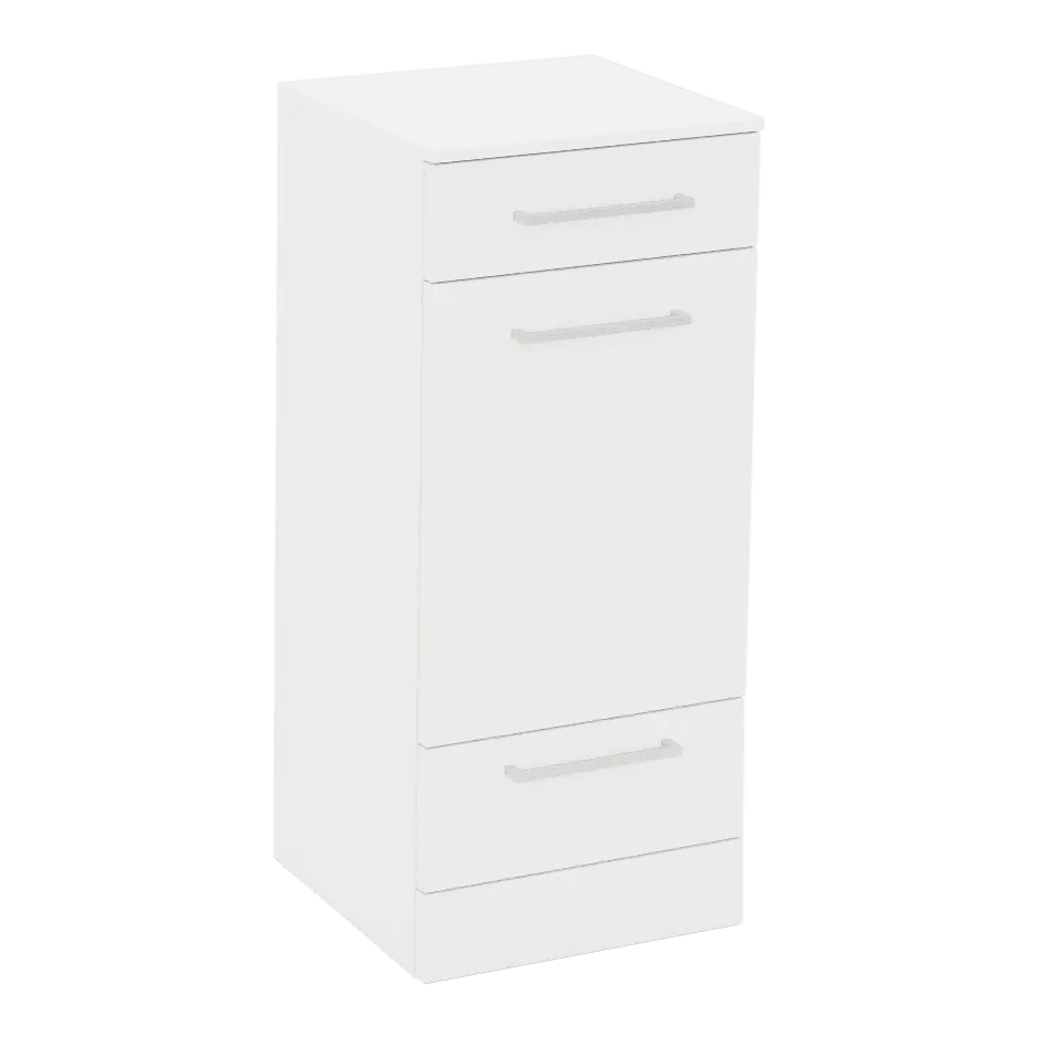 Rococo Mobile Styling Station with Tilt-out Appliance Holder and Solid Surface Countertop (Cabinet Only) - Kaemark